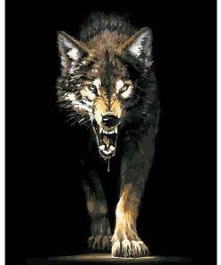 Growling Wolf DIY Paint By Numbers