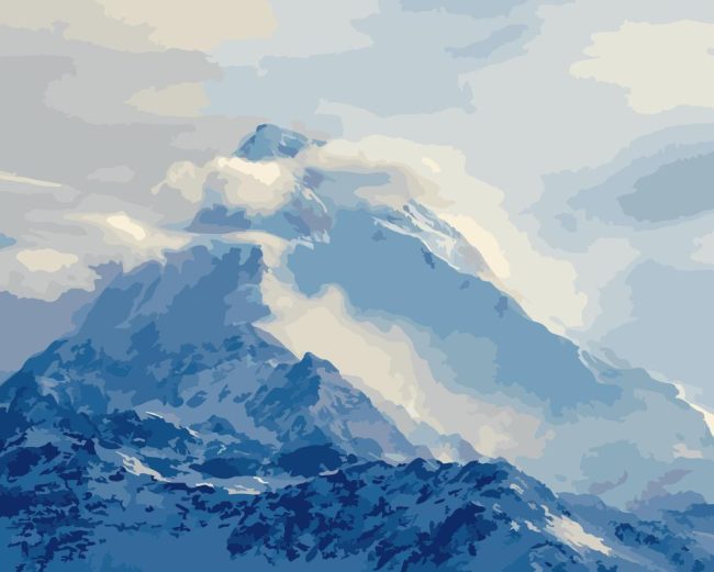 Snowy Mountain Nature Paint By Numbers