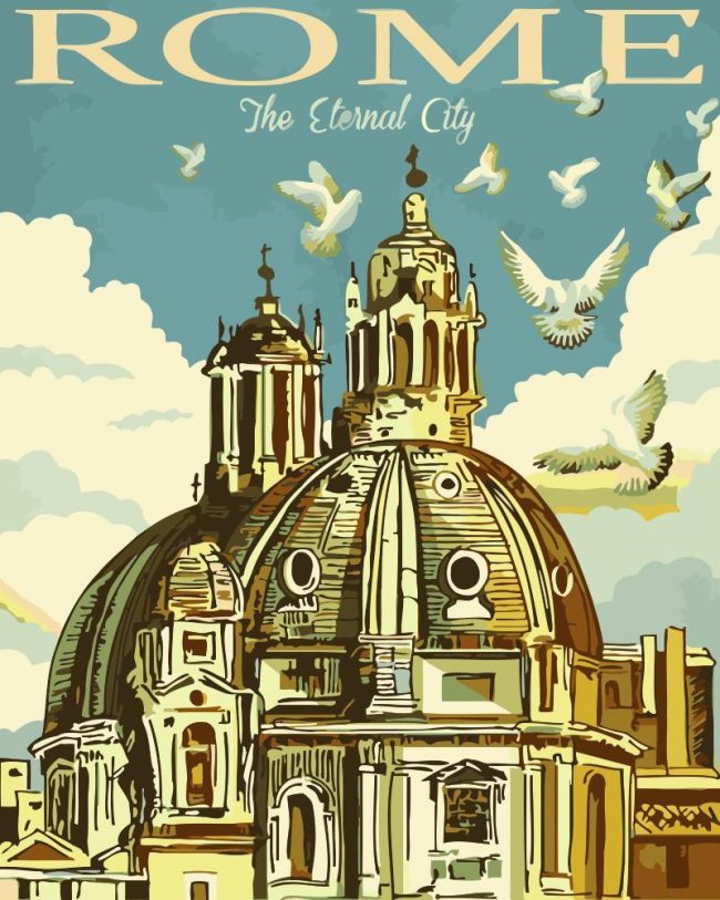 Modern Rome Cityscape Paint By Numbers