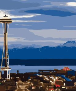 Space Needle Seattle Skyline Paint By Numbers