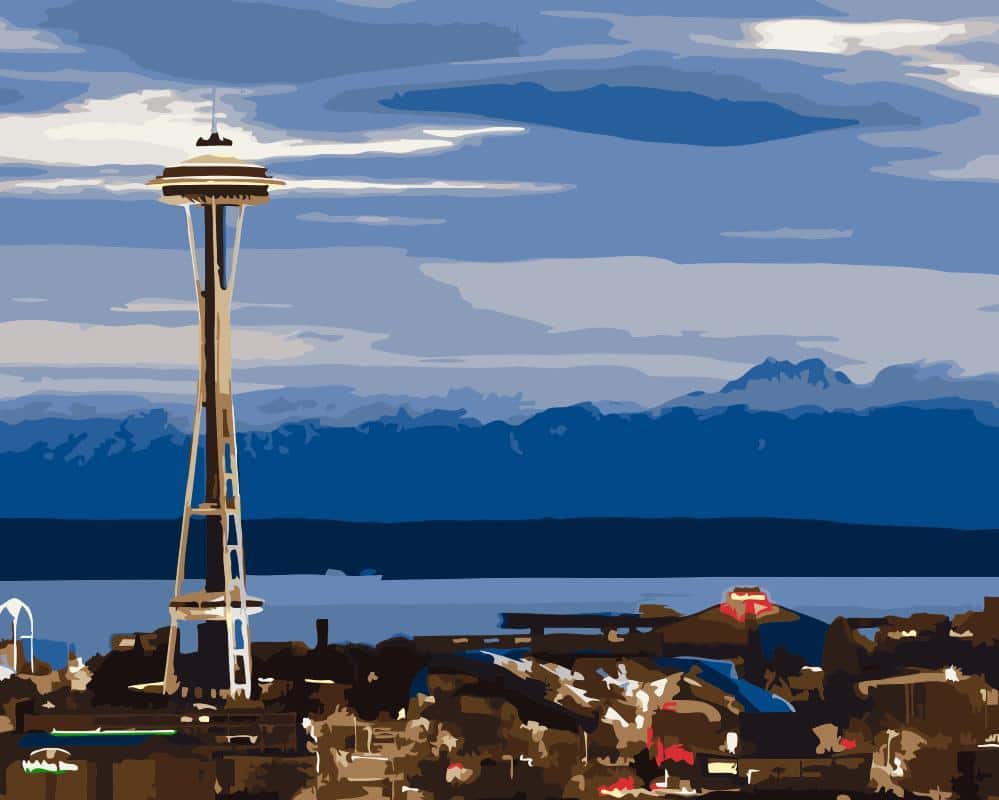 Completed Seattle Skyline Artwork