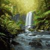 Peaceful Forest Waterfall Paint By Numbers