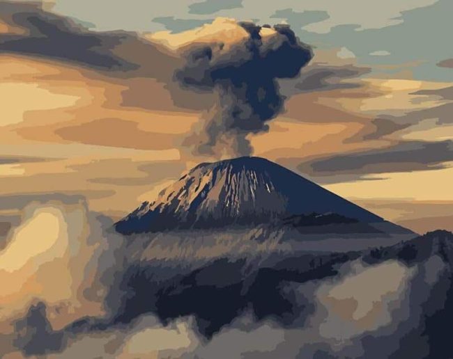 Volcanic Clouds Landscape Paint By Numbers