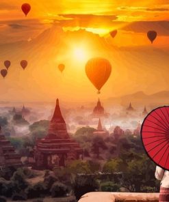Stunning Myanmar Sunrise Landscape Paint By Numbers