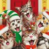 Christmas Cats Painting Kit Paint By Numbers