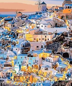 Santorini Cityscape Paint By Numbers