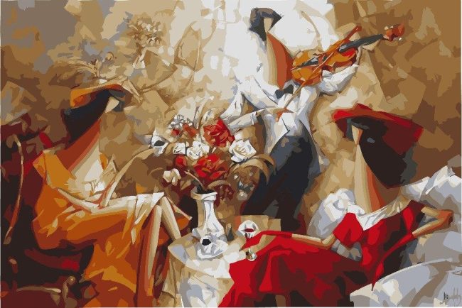 Classical Abstract Party Scene Paint By Numbers