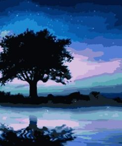 Starry Tree Landscape Paint By Numbers