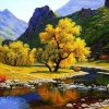 Mountain River Landscape Paint By Numbers