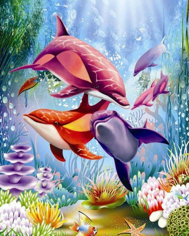 Dolphins of the Sea Paint By Numbers