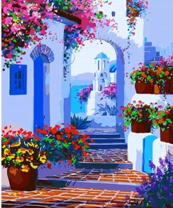 Santorini Greece Cityscape Paint By Numbers
