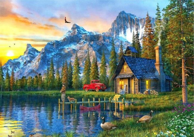 Lake Landscape Serenity Paint By Numbers