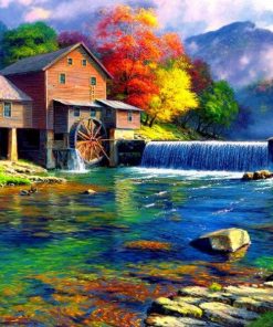Idyllic River Landscape Paint By Numbers