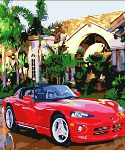 Red Ferrari Vehicle Paint By Numbers