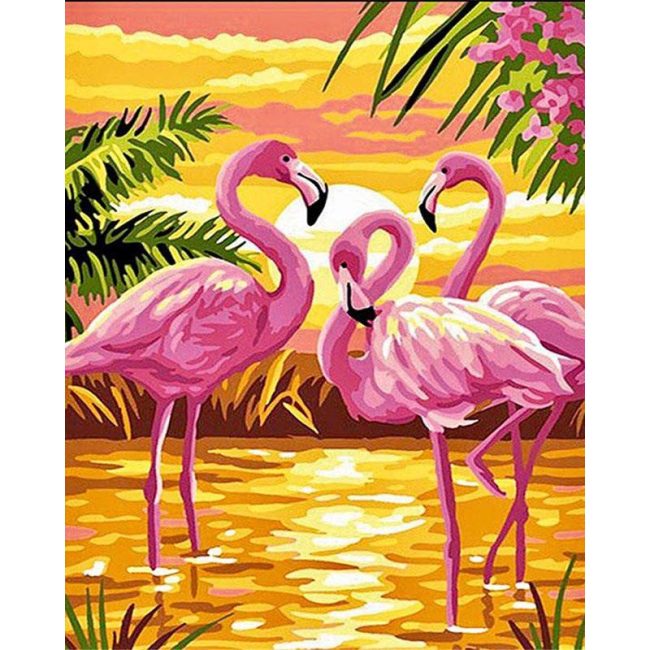 Flamingo Sunset Paint By Numbers