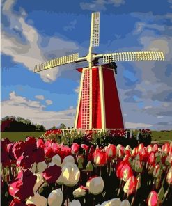 Countryside Windmill Scenery Paint By Numbers