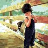 Boy and Dog Companionship Paint By Numbers