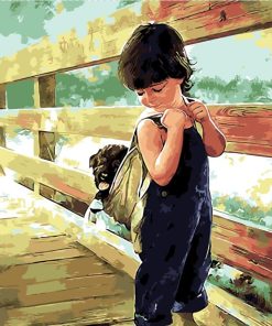 Boy and Dog Companionship Paint By Numbers