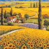 Sunflower Countryside Scene Paint By Numbers