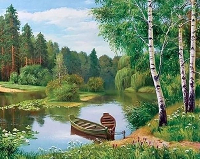 River Forest Landscape Paint By Numbers