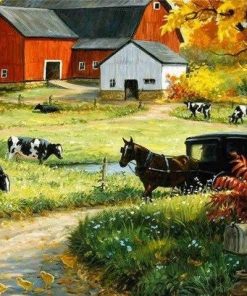 Farmhouse Landscape Paint By Numbers