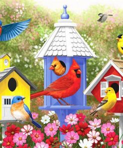 Colorful Birdhouse Art Paint By Numbers