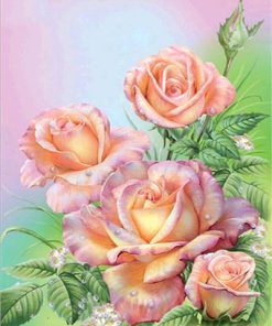 Pink Rose Masterpiece Paint By Numbers