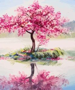 Cherry Tree Lake View Paint By Numbers
