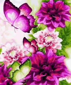 Pink Butterfly Fall Paint By Numbers