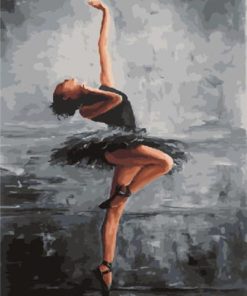 Ballet Dancer in Black Paint By Numbers