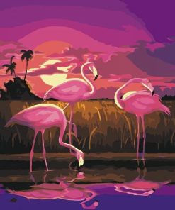 Pink Flamingo Bird Paint By Numbers