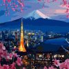 Tokyo and Mt. Fuji Skyline Paint By Numbers