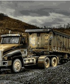 Antique Mine Truck Engines Paint By Numbers