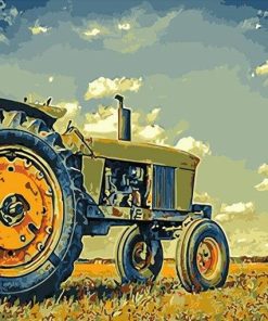 Vintage Tractor Scene Paint By Numbers