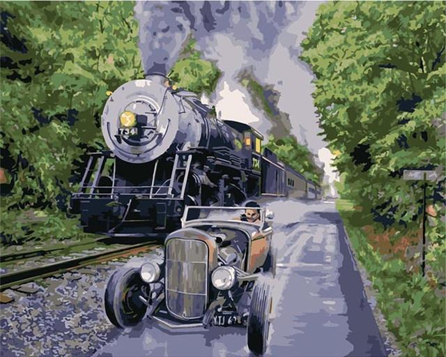 Finalizing Vintage Vehicle Race Paint By Numbers Artwork