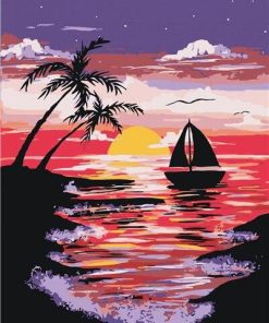 Purple Ocean Seascape Paint By Numbers