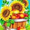Sunflowers & Apples Flower Art Paint By Numbers