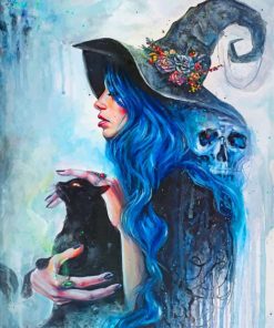 Halloween Witch Cat Paint By Numbers