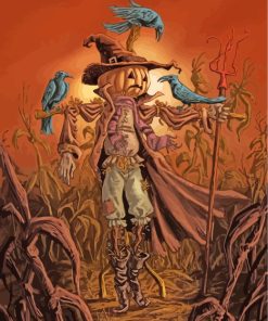 Scarecrow in Autumn Farms Paint By Numbers