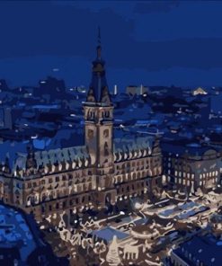 Hamburg City Nightscape Paint By Numbers