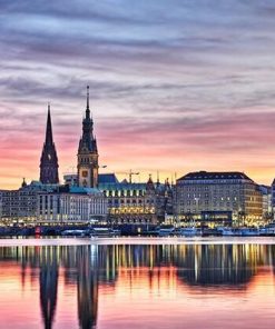 Hamburg Cityscape River View Paint By Numbers