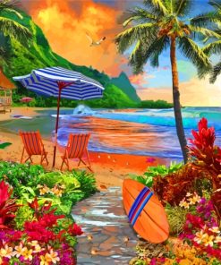 Hawaiian Seascape Inspiration Paint By Numbers