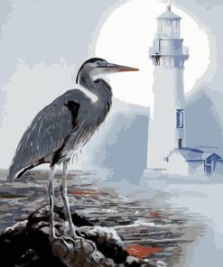 Seabirds Lighthouse Scene Paint By Numbers