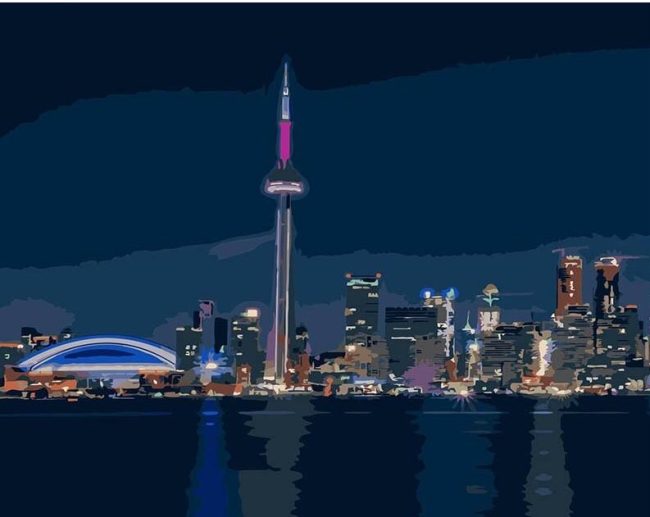 Canadian Urban Skyline Paint By Numbers