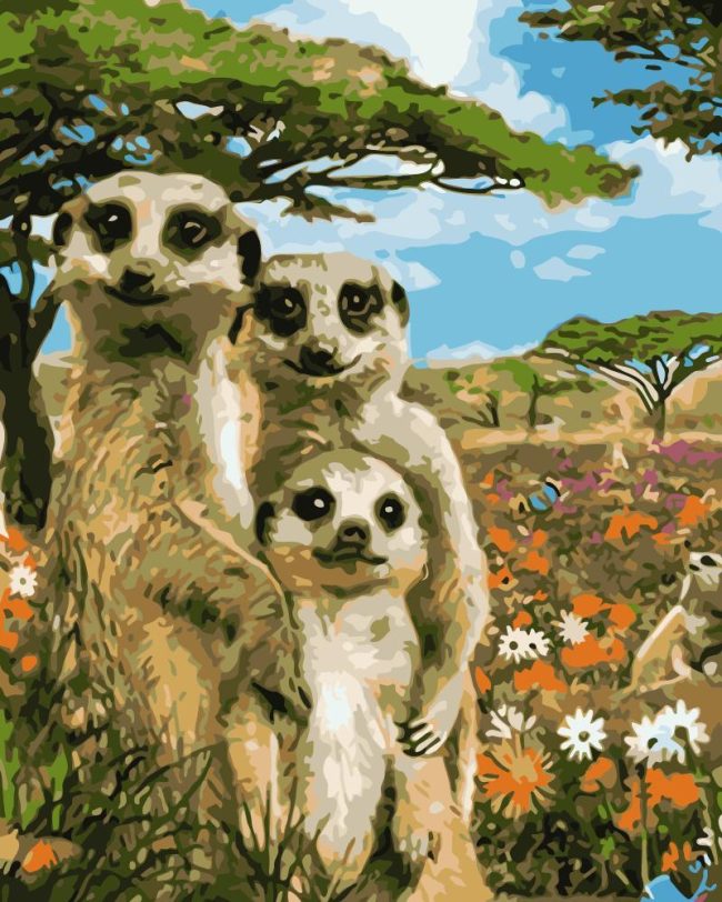 Meerkat Family Wildlife Paint By Numbers