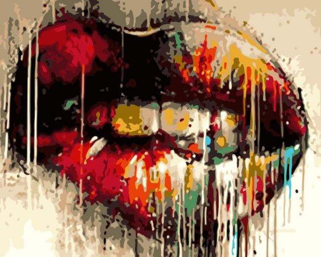 Colorful Lips Artwork Paint By Numbers