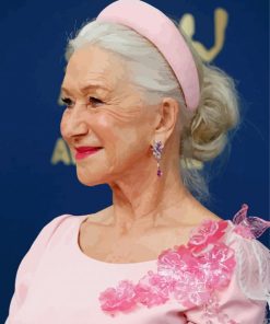 Helen Mirren Pink Dress Paint By Numbers