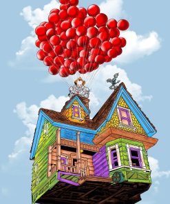 Up Balloon House Cartoon Paint By Numbers