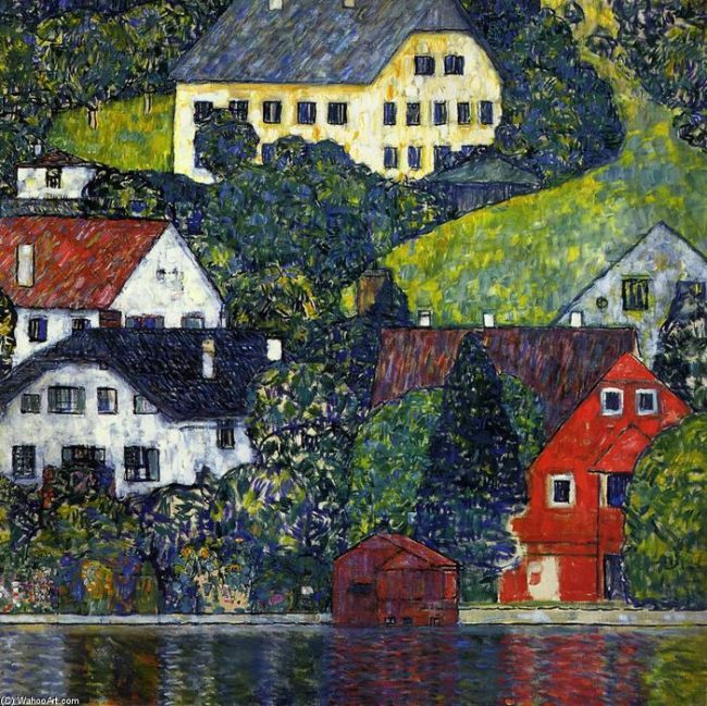 Houses at Attersee by Gustav Klimt Paint By Numbers