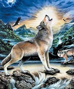 Howling Wolf Animal Art Paint By Numbers